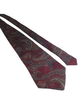 Pierre Cardin Burgundy Paisley Silk Necktie Classic Menswear Paris Vintage Gift